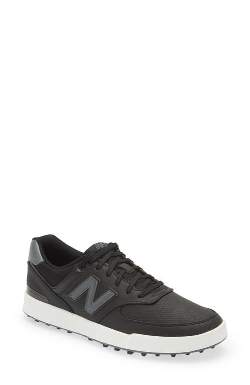 New Balance 574 Greens Waterproof Golf Shoe in True Black at Nordstrom, Size 8