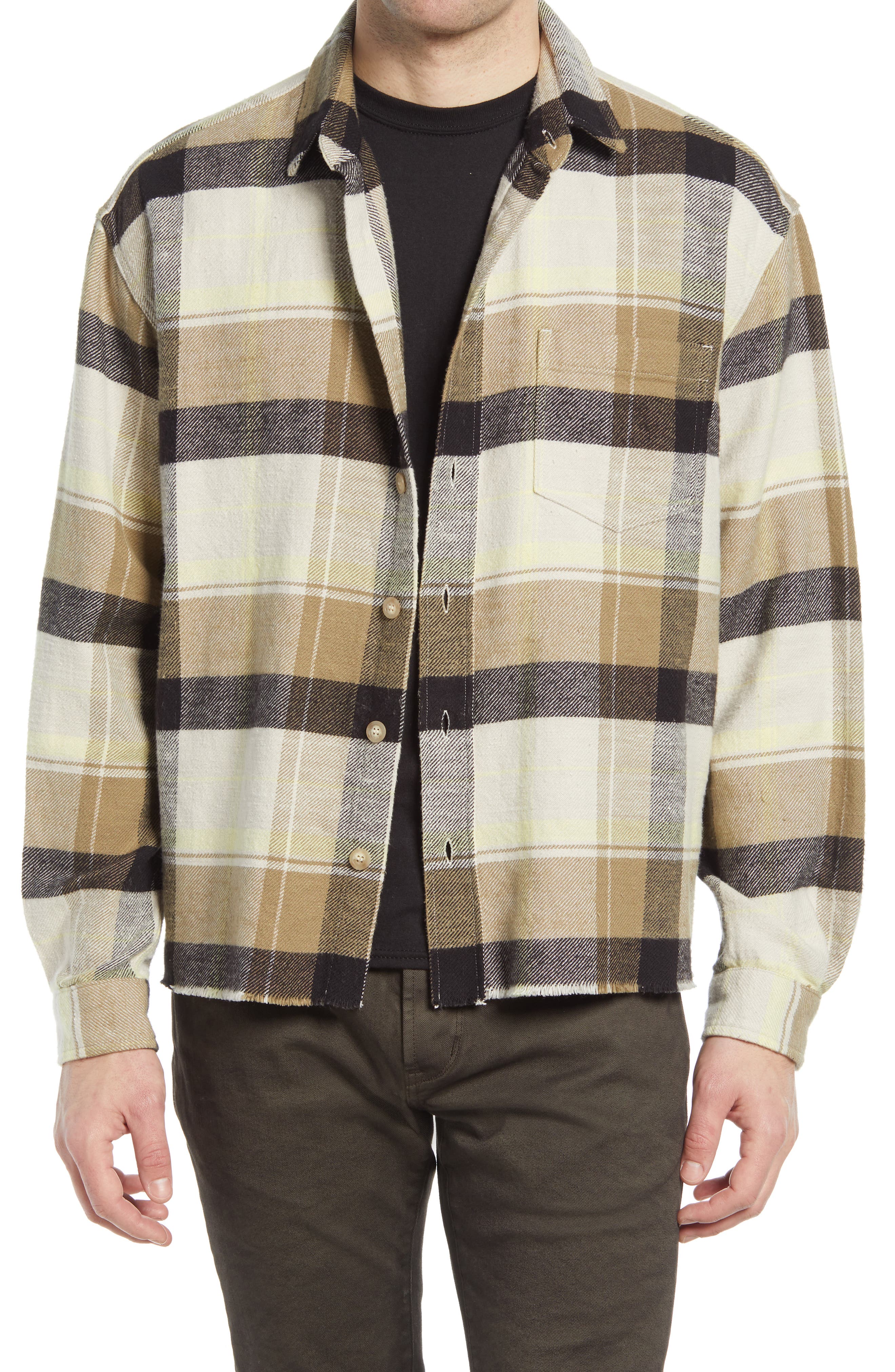 beige flannel jacket