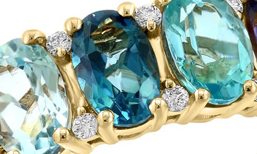 Effy 14k Yellow Gold Semiprecious Stone & Diamond Ring In Blue