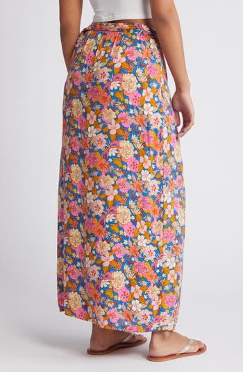 Floral wrap maxi skirt best sale