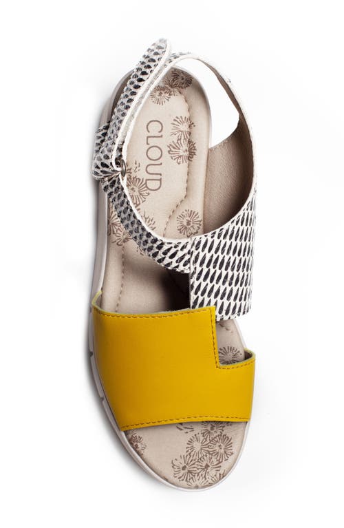 Shop Cloud Isla Peep Toe Sandal In Yellow/drops