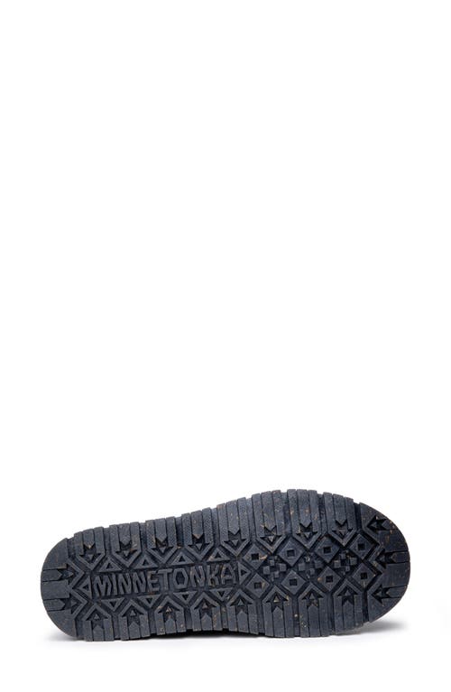 Minnetonka Neva Faux Fur Lined Slipper In Black