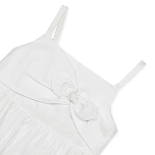 Shop Hope & Henry Girls' Sleeveless Bow Front Linen Sundress, Infant In White Bow Linen