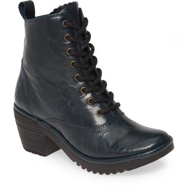 Fly London Wune Lace-Up Bootie - Blue
