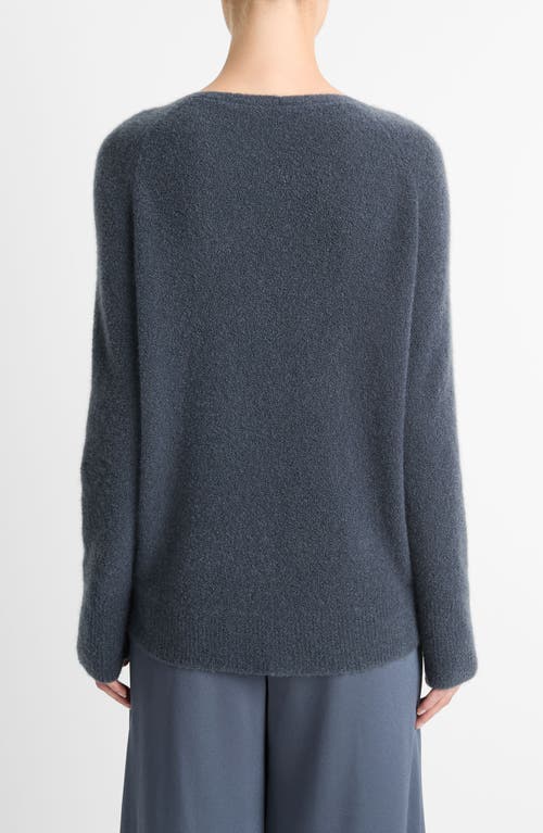 Shop Vince Merino Wool Blend Bouclé Sweater In Dk Water