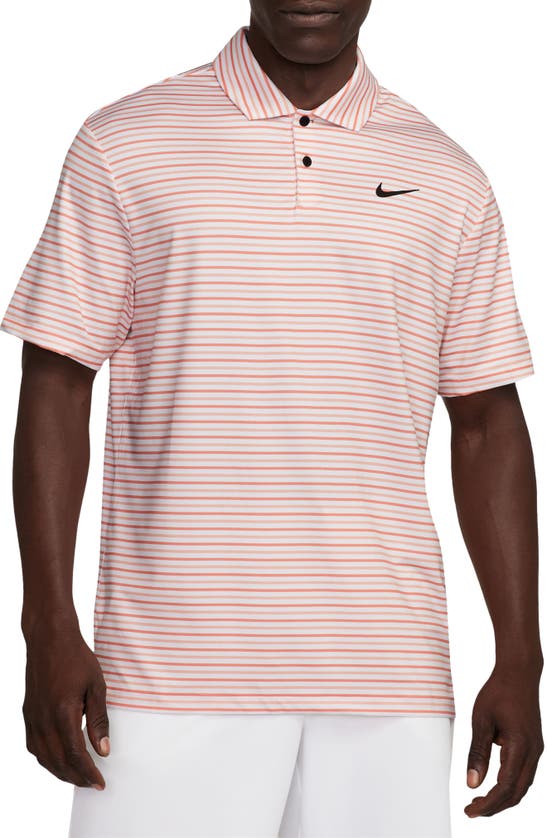 Nike Dri-fit Tour Stripe Golf Polo In Pink