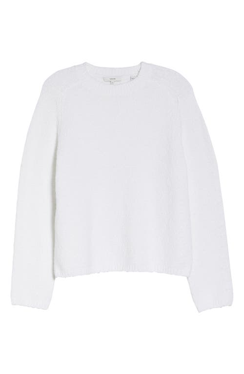 Vince Pebbled Organic Cotton Blend Crewneck Sweater In Optic White