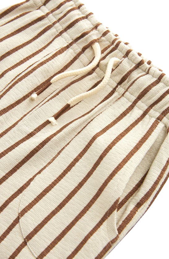 Shop Next Kids' Stripe Cotton Knit Pants In Ivory