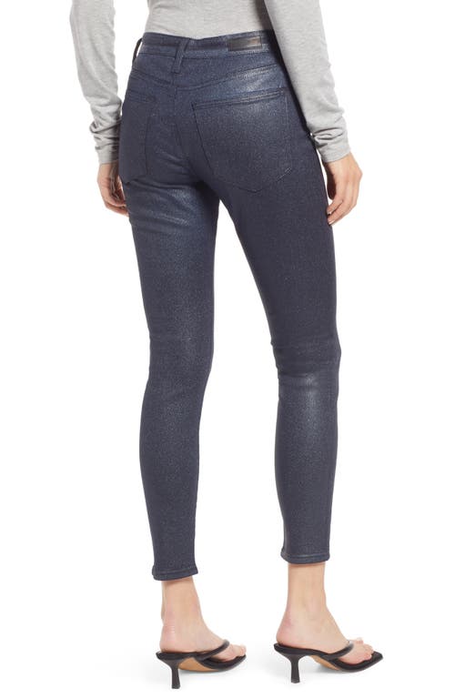 AG AG THE FARRAH HIGH RISE ANKLE SKINNY LEATHER PANEL DENIM PANTS