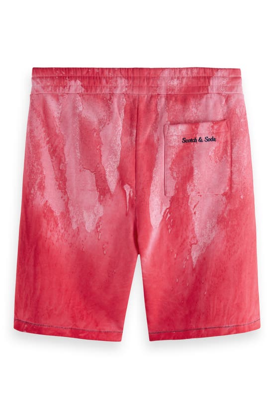 Shop Scotch & Soda Oil Dye Cotton Sweat Shorts In Dark Pink