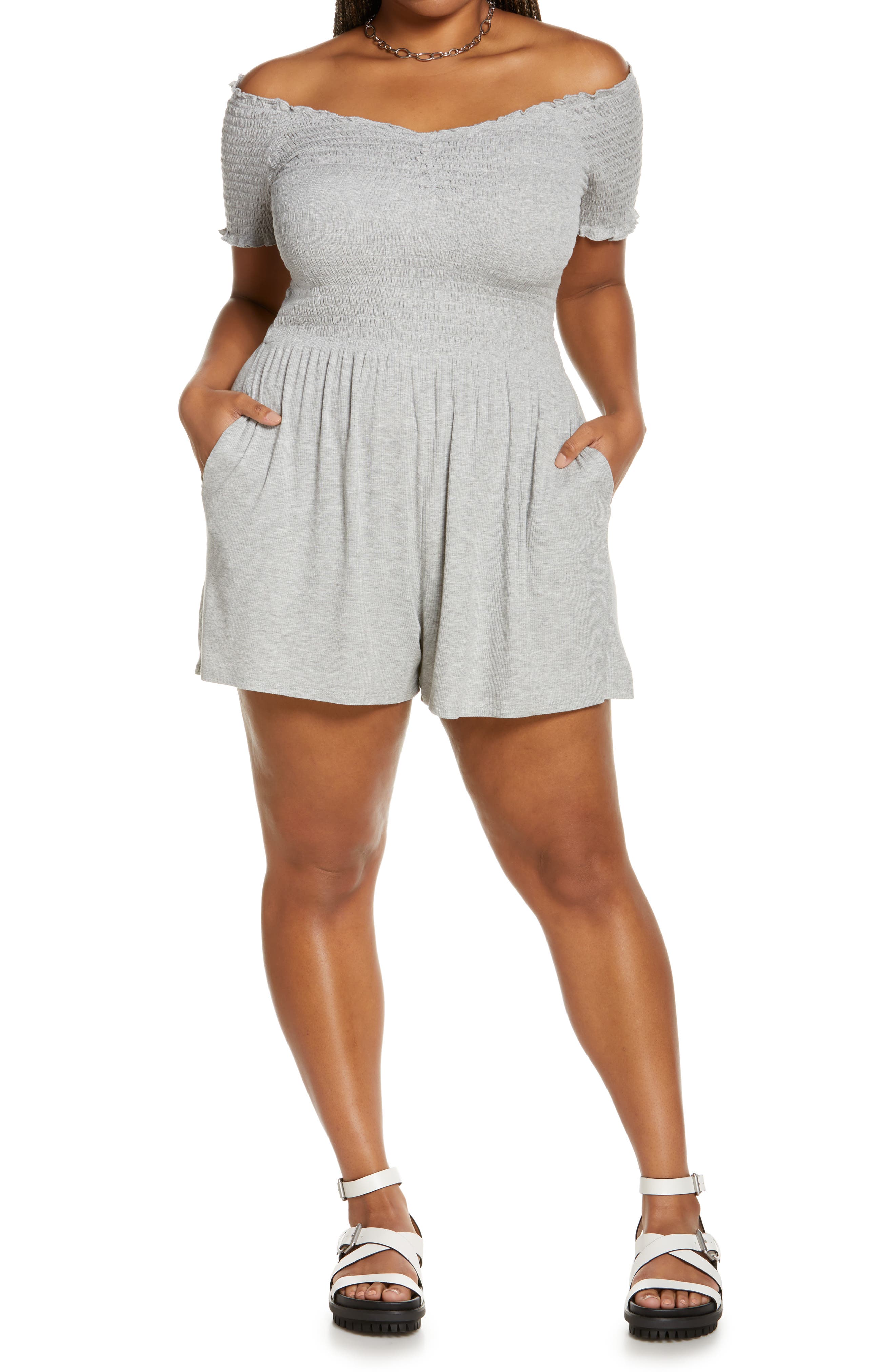 plus size white romper shorts