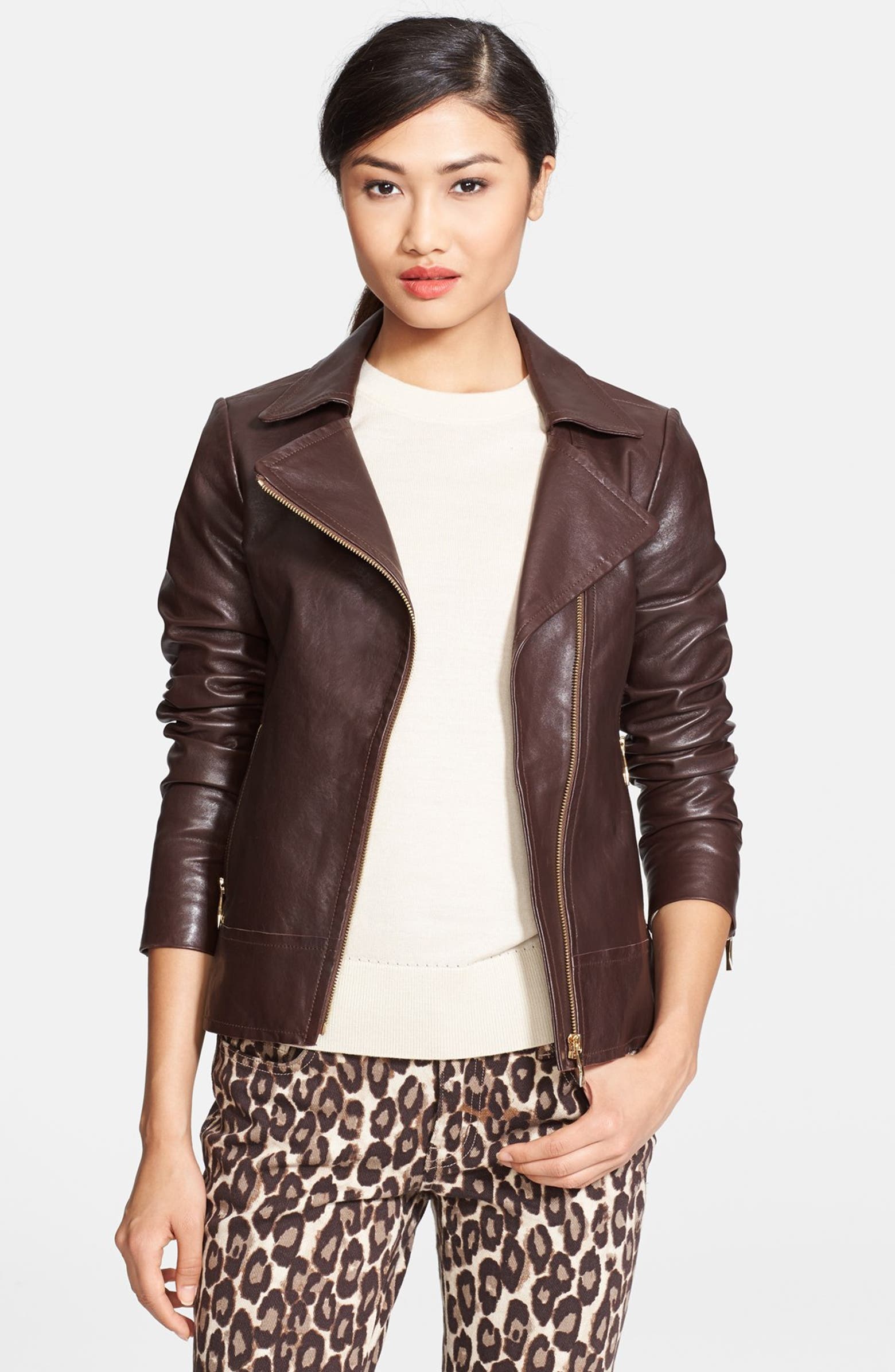 kate spade new york 'linnea' leather jacket | Nordstrom