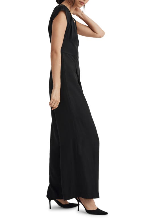 Shop Madewell Seamed Wide Leg Jumpsuit In True Black