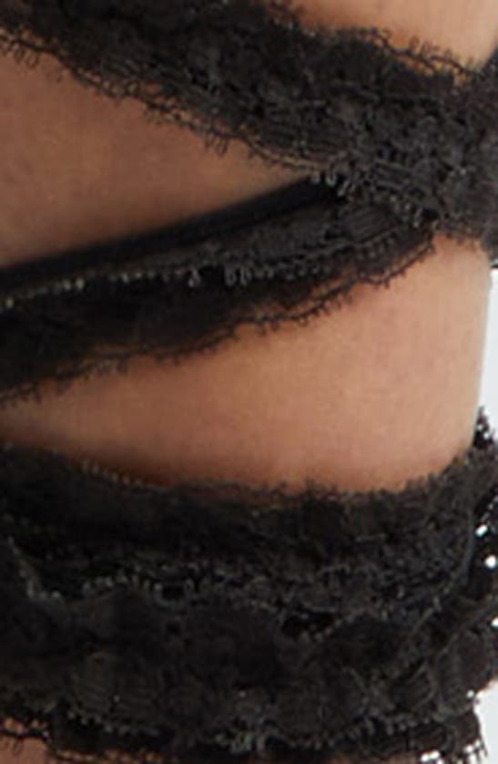 Shop Vaquera Lacey Full Length Decorative Garters In Black