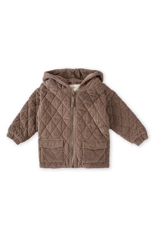 Pehr Babies'  Organic Cotton Corduroy Quilted Hooded Jacket In Brown