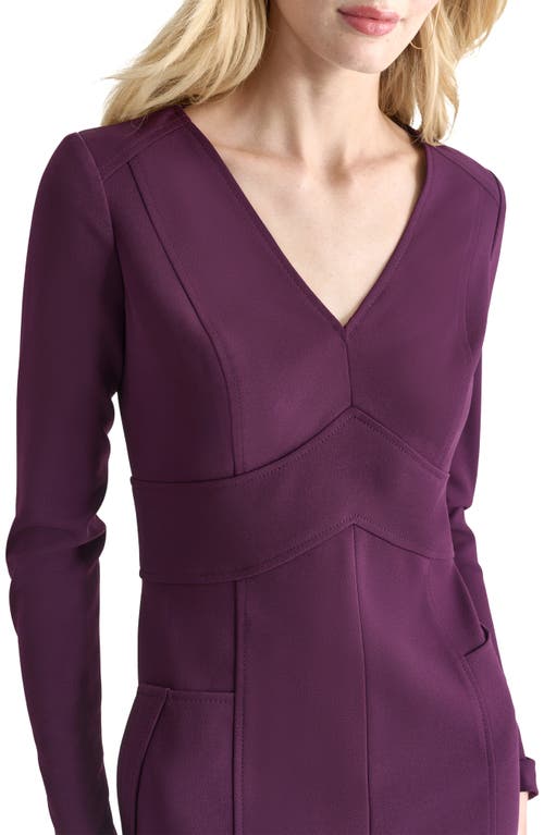 Dkny Long Sleeve Sheath Dress In Raisin