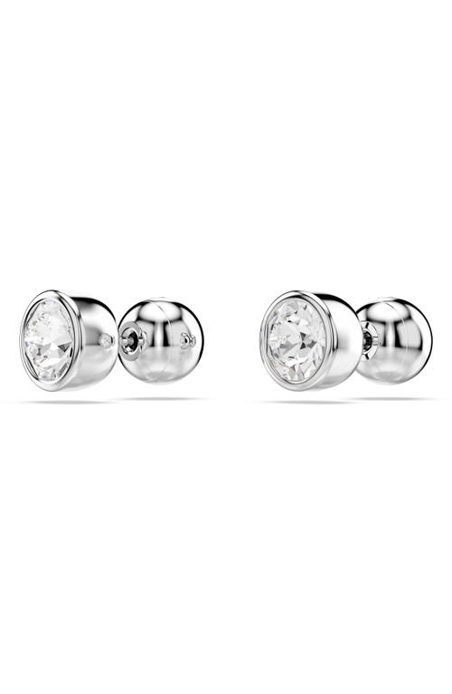 Shop Swarovski Imber Crystal Stud Earrings In Silver