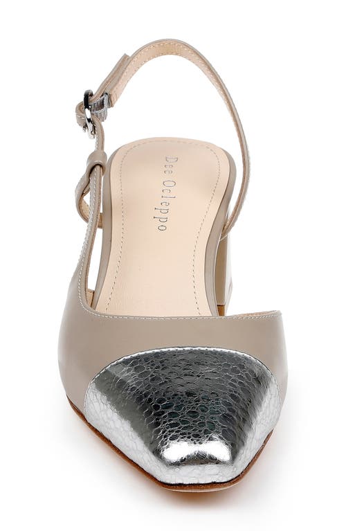 Shop Dee Ocleppo Naples Cap Toe Slingback Pump In Beige/silver