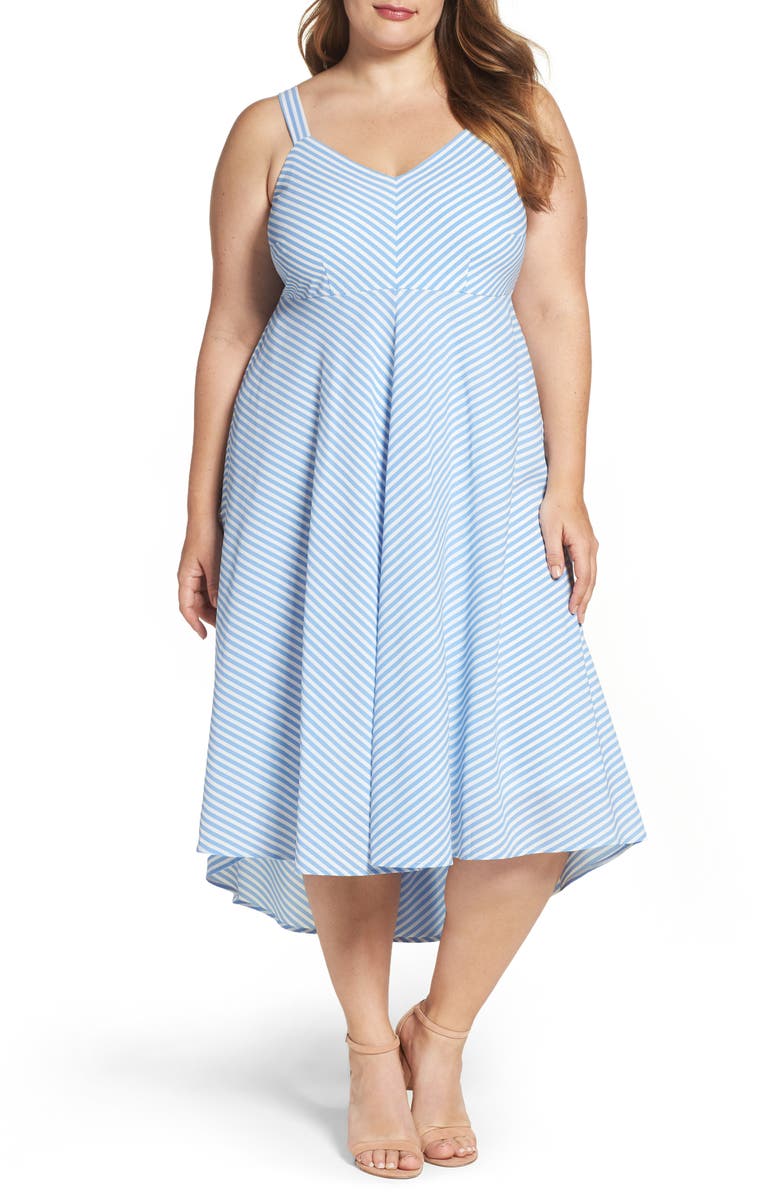 Taylor Dresses Stripe Midi Sundress (Plus Size) | Nordstrom