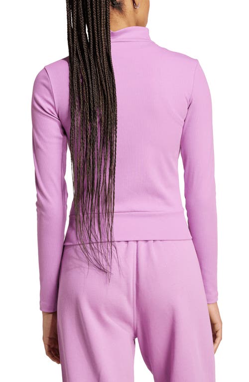 Adidas Originals Adidas Trefoil Essentials Rib Track Jacket In Preloved Purple