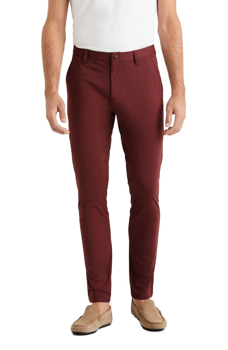 RHONE Commuter Slim Fit Pants, Main, color, BURGUNDY RED