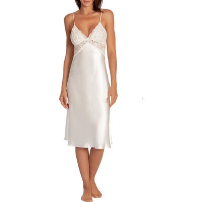 In Bloom By Jonquil Say Yes Satin & Lace Nightgown, Ivory