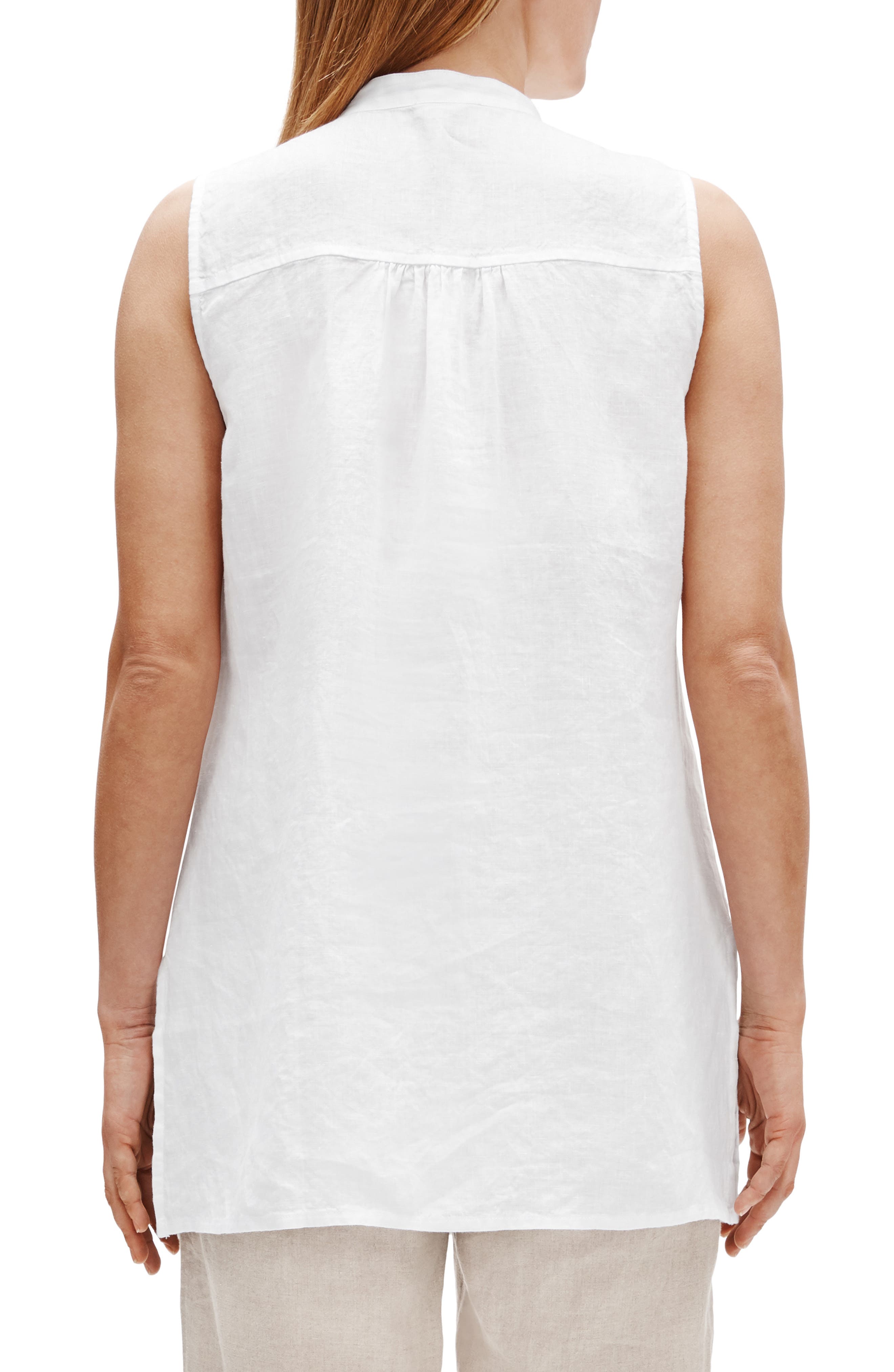 eileen fisher sleeveless linen top