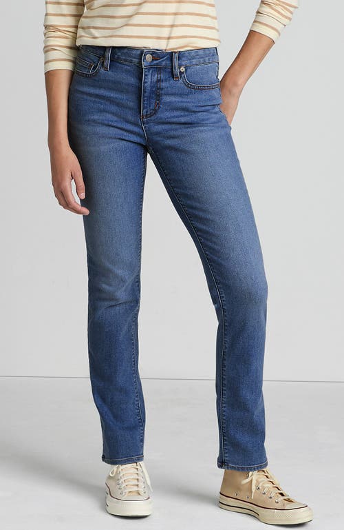 Lands' End Recover Mid Rise Straight Leg Blue Jeans In Beau Blue