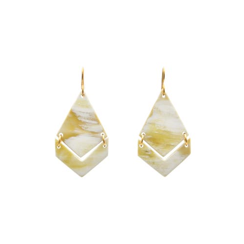 Shop Maadili Collective Deco Chevron Earrings In White