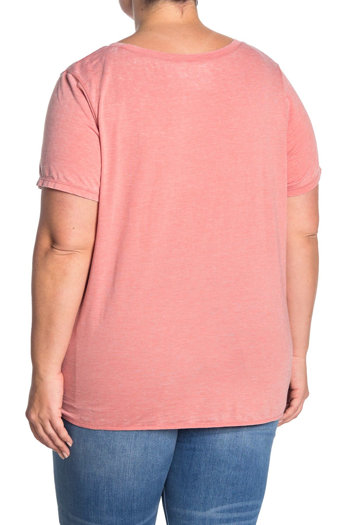 Caslon Burnout Tie Front T-shirt In Light/pastel Pink