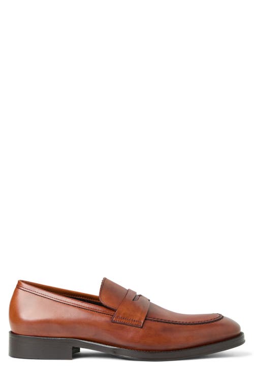 Bruno Magli Cosmo Saffiano Leather Penny Loafer In Cognac