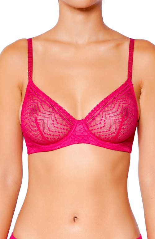 Shop Huit Eclantante Lace Underwire Bra In Fuchsia