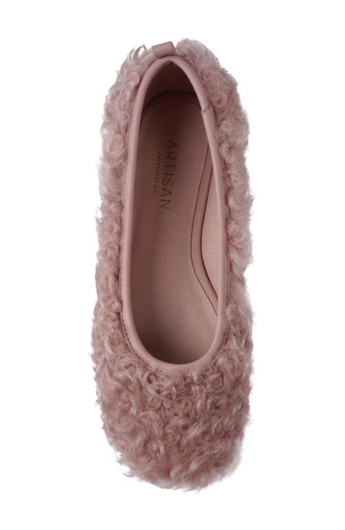 Artisan Crafted By Zigi Quincy Faux Fur Flat In Pink Leather