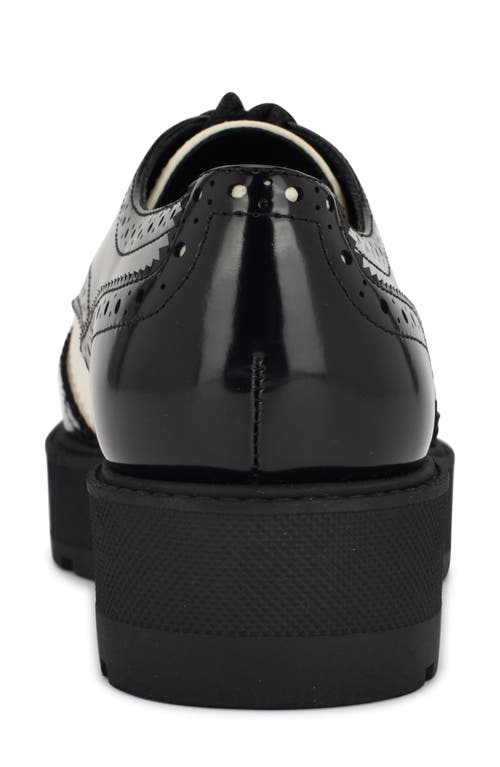 Shop Nine West Resttin Wingtip Platform Derby In Black White