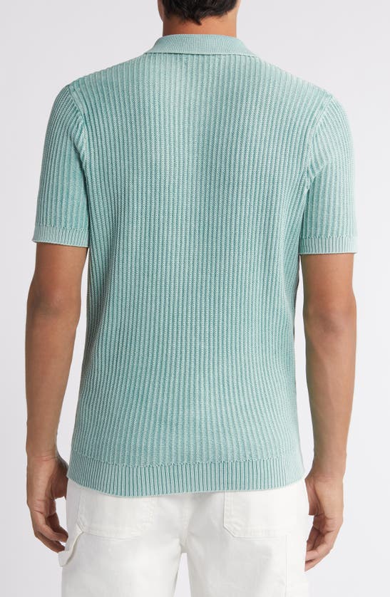 Shop Treasure & Bond Washed Polo Sweater In Green Seaglass