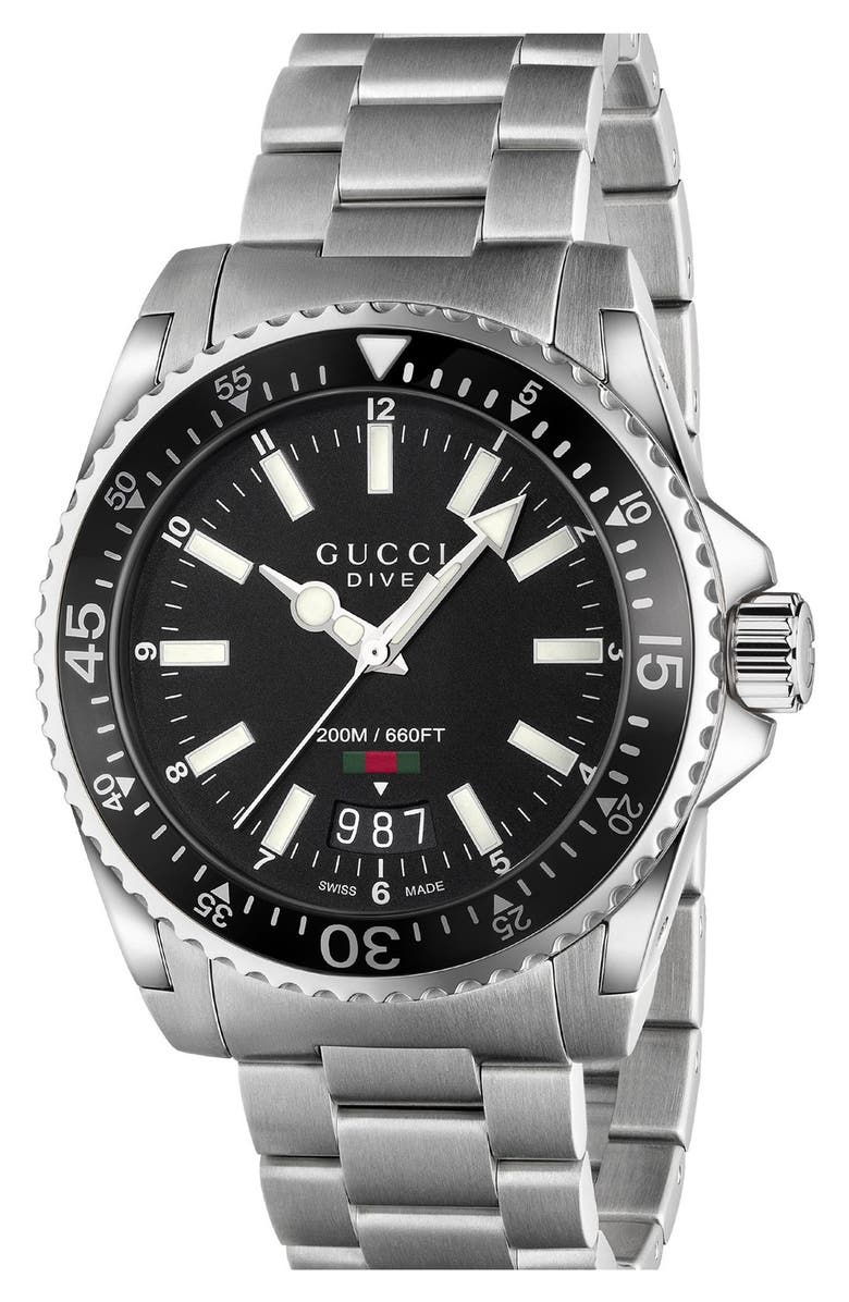 Gucci Dive Bracelet Watch, 40mm, Main, color, 