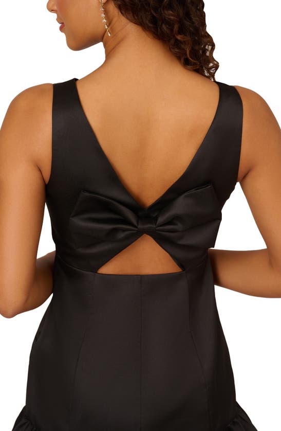 Shop Adrianna Papell Flounce Hem Mikado Cocktail Dress In Black