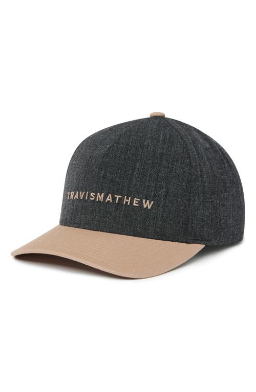 Shop Travismathew Passing Lane Snapback Baseball Cap In Heather Black/portabella