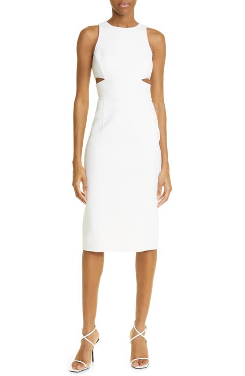 Michael Kors Collection Cutout Wool Blend Sheath Dress in 101 White at Nordstrom, Size 2