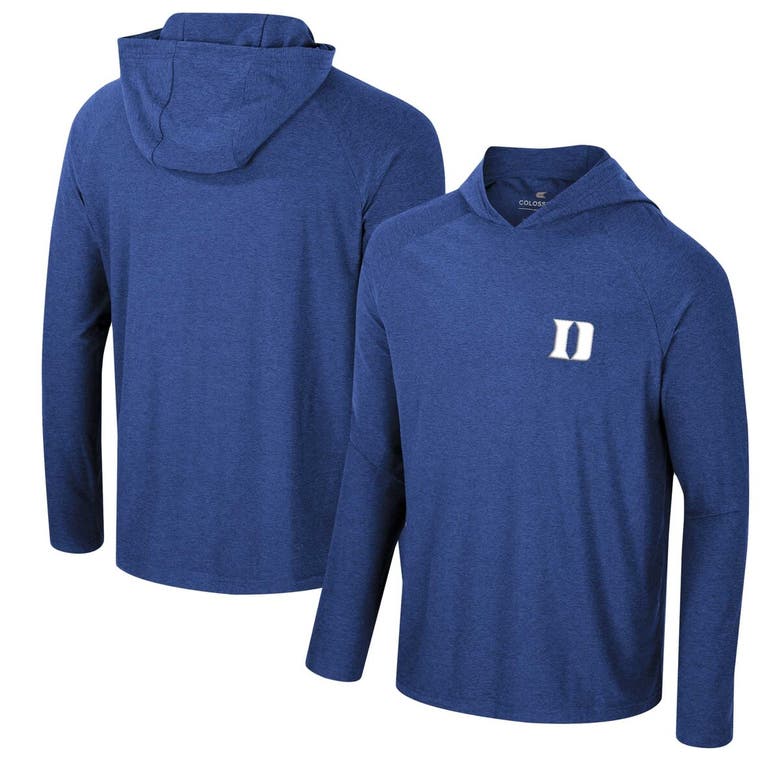 Shop Colosseum Royal Duke Blue Devils Cloud Jersey Raglan Long Sleeve Hoodie T-shirt