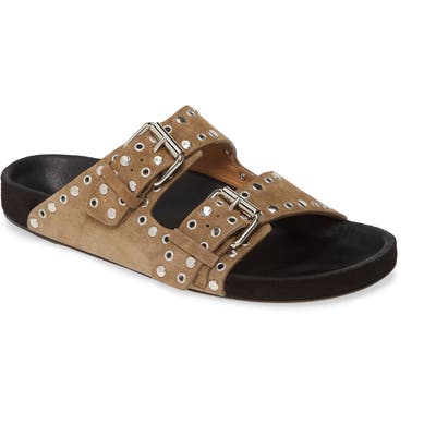 Isabel Marant Lennyo Double Strap Slide Sandal, Beige