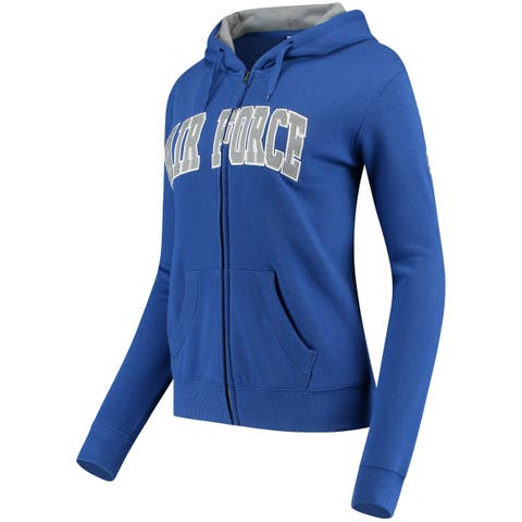 Women's Junk Food Black Detroit Lions Fleece Full-Zip Hoodie