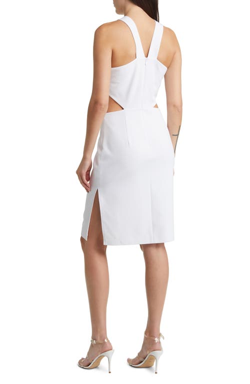 French Connection Echo O-ring Cutout Sheath Dress In 10-linen White