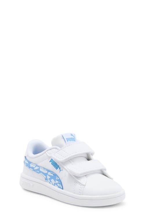 Shop Puma Kids'  Smash Sneaker In  White-team Light Blue