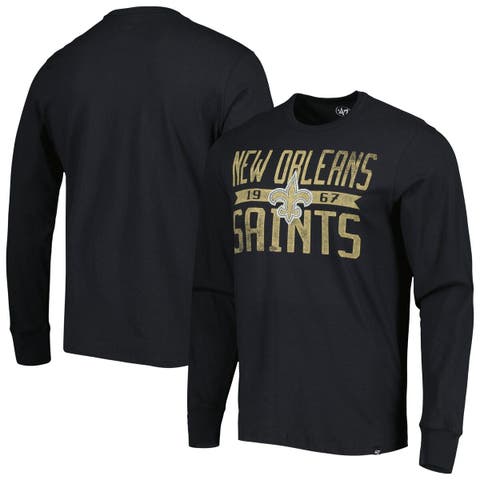 Men's '47 Black New Orleans Saints Gridiron Classics Time Lock Franklin T-Shirt Size: Small