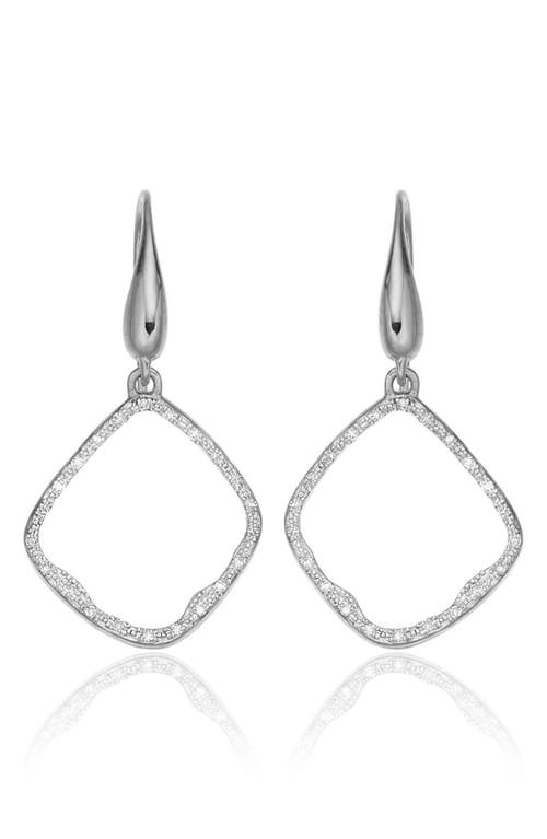 Monica Vinader Riva Diamond Hoop Drop Earrings in Silver at Nordstrom