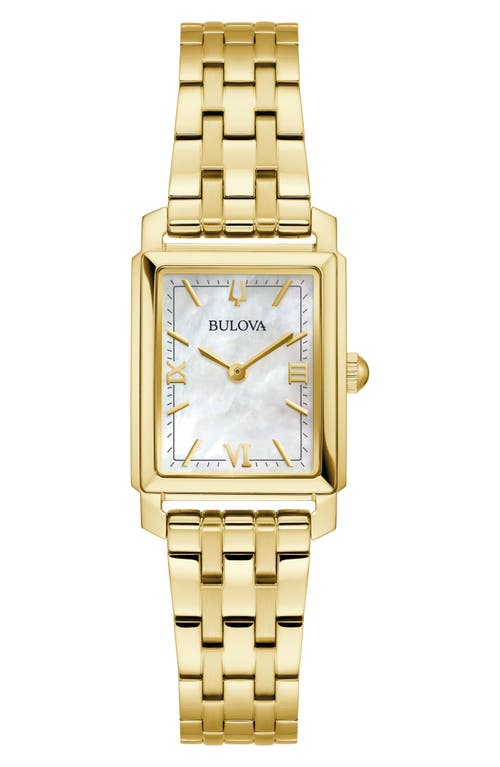 Bulova Women's Sutton Gold-tone Stainless Steel Bracelet Watch 21mm In Goldone