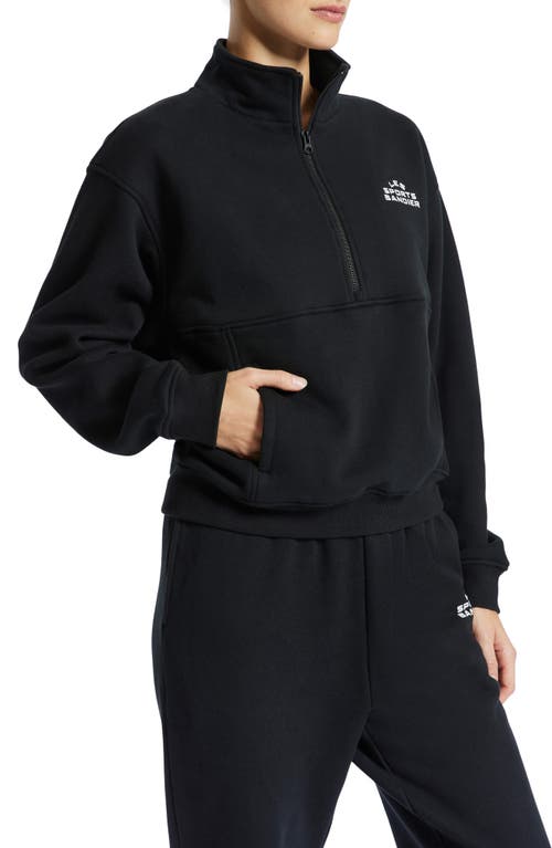 Les Sports Half Zip Pullover Sweatshirt in Black/White