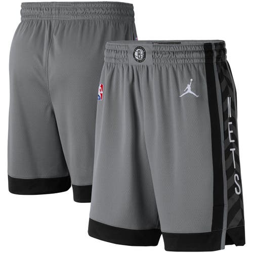 Men's Jordan Brand Charcoal 2019/20 Brooklyn Nets Icon Edition Swingman Shorts