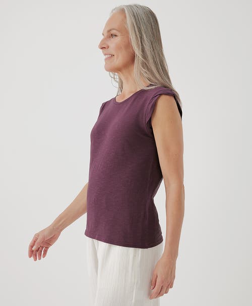 Pact Organic Featherweight Slub Muscle Tee In Maroon